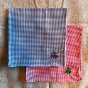 Two (2) Brooks Brothers Gingham Pocket Squares